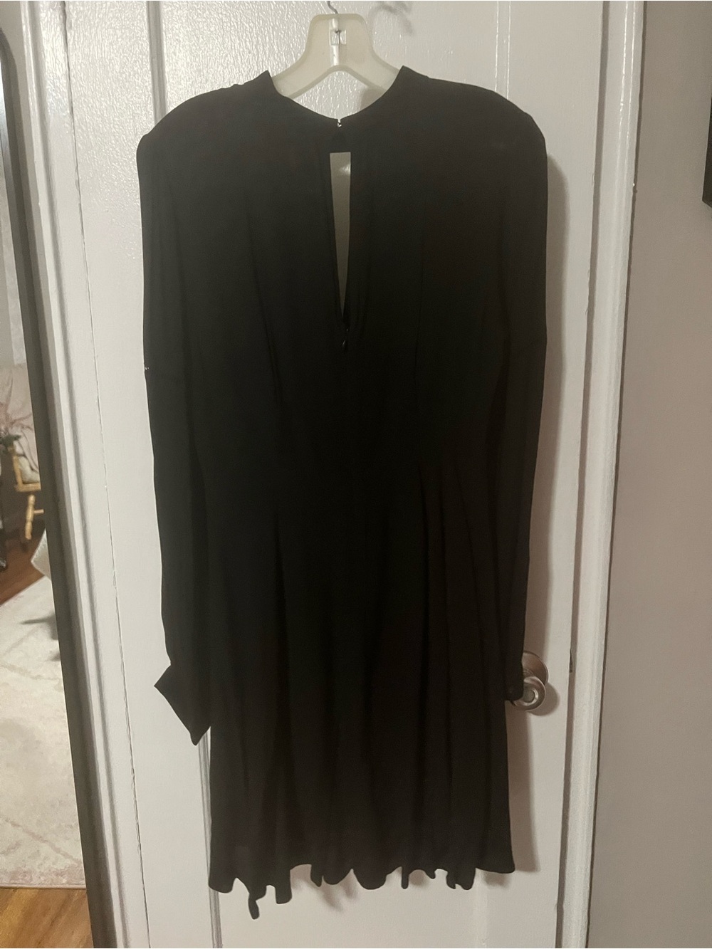 Astr Black Long Sleeve Keyhole Mini Dress